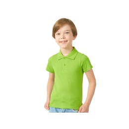 Рубашка поло "First" детская, зеленое яблоко