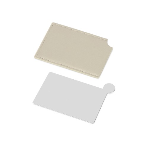 Зеркало в чехле "Style", серебристый/бежевый (Р)