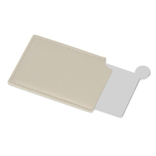 Зеркало в чехле "Style", серебристый/бежевый (Р)