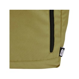 Рюкзак Байрон 15,6" объемом 18 л со скручиваемым верхом, изготовленный из переработанного ПЭТ по стандарту GRS, оливковый