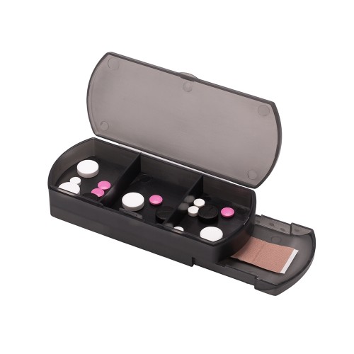 Таблетница с отделением для пластырей "Treat", темно-серый