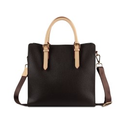 Сумка-портфель женская BUGATTI ЭЛЛА | ELLA, тёмно-коричневая, полиуретан, 30х11,5х28 см