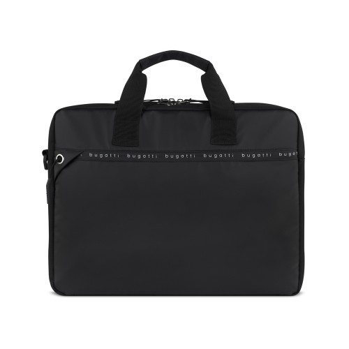 Портфель мужской BUGATTI БЛАНК ОБЛЕГЧЕННАЯ | BLANC DELIGHT, чёрный, нейлон RPET600D/тарпаулин/полиэстер, 40х10х29 см, 10 л