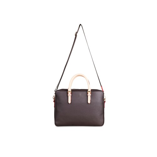 Портфель женский BUGATTI ЭЛЛА | ELLA 15'', тёмно-коричневый, полиуретан, 38х6х27,5 см