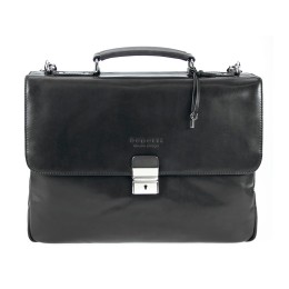 Портфель BUGATTI РОМАНО | ROMANO 15'', чёрный, натуральная воловья кожа, 40х12х30 см