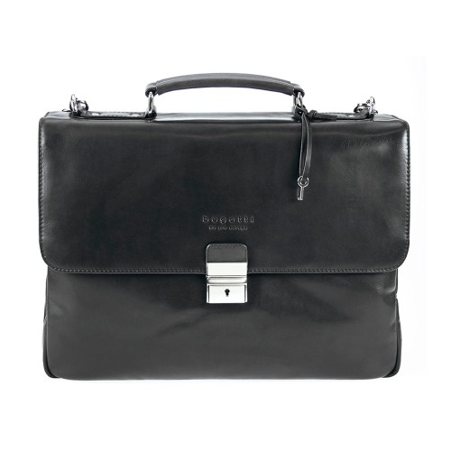 Портфель BUGATTI РОМАНО | ROMANO 15'', чёрный, натуральная воловья кожа, 40х12х30 см
