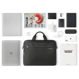 Портфель мужской BUGATTI СЕРА | SERA, антрацитовый, полиэстер, 40х11х34 см, 15 л