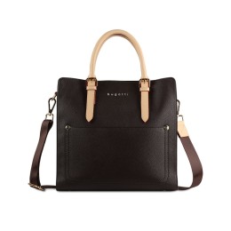 Сумка-портфель женская BUGATTI ЭЛЛА | ELLA, тёмно-коричневая, полиуретан, 30х11,5х28 см