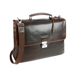 Портфель BUGATTI РОМАНО | ROMANO 15'', коричневый, натуральная воловья кожа, 40х12х30 см