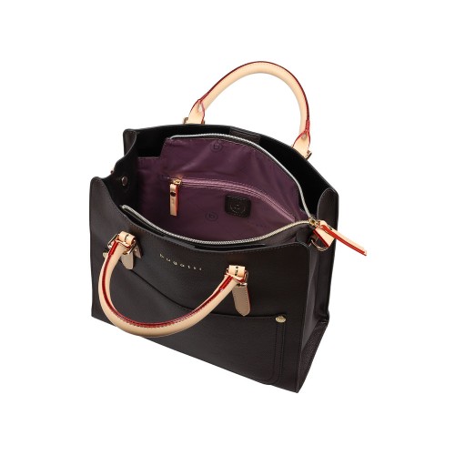 Сумка-портфель женская BUGATTI ЭЛЛА | ELLA, тёмно-коричневая, полиуретан, 30х11,5х28 см