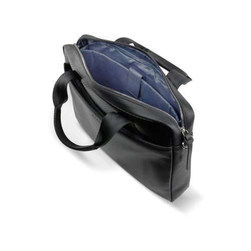 Портфель мужской BUGATTI КОМЕТА | COMET, чёрный, воловья кожа/полиэстер, 37х6х27 см