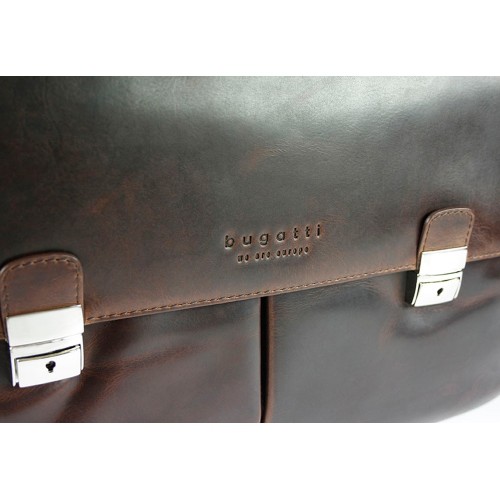 Портфель BUGATTI РОМАНО | ROMANO 15'', коричневый, натуральная воловья кожа, 43х13х32 см