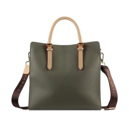 Сумка-портфель женская BUGATTI ЭЛЛА | ELLA, оливковая, полиуретан, 30х11,5х28 см