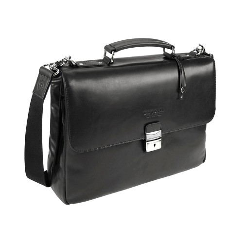 Портфель BUGATTI РОМАНО | ROMANO 15'', чёрный, натуральная воловья кожа, 40х12х30 см