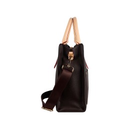 Сумка-портфель женская BUGATTI ЭЛЛА | ELLA, тёмно-коричневая, полиуретан, 30х11,5х28 см