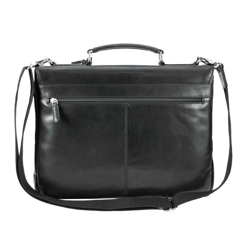 Портфель BUGATTI РОМАНО | ROMANO 15'', чёрный, натуральная воловья кожа, 40х12х30 см