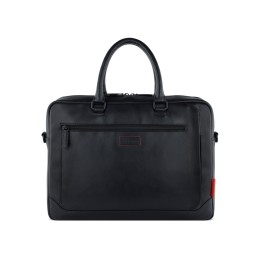 Портфель мужской BUGATTI КЛАРК | CLARK, чёрный, воловья кожа/полиэстер, 40х9,5х29 см, 10 л