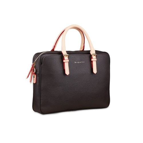 Портфель женский BUGATTI ЭЛЛА | ELLA 15'', тёмно-коричневый, полиуретан, 38х6х27,5 см