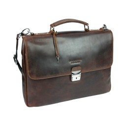 Портфель BUGATTI РОМАНО | ROMANO 15'', коричневый, натуральная воловья кожа, 39х8х30 см