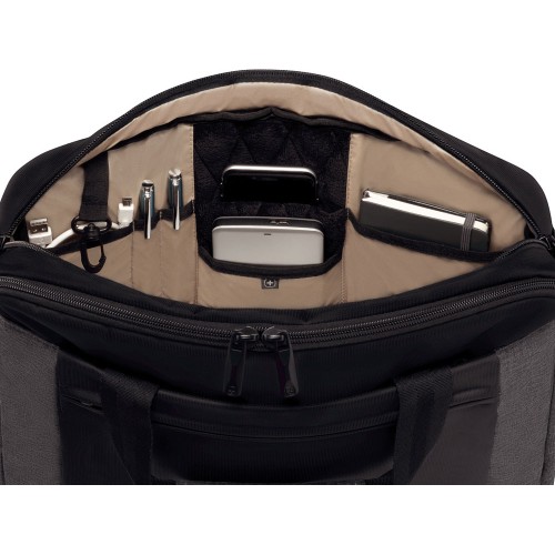 Портфель для ноутбука 16'' WENGER Underground, черный/серый, полиэстер, 43 x 9 x 31 см, 9 л