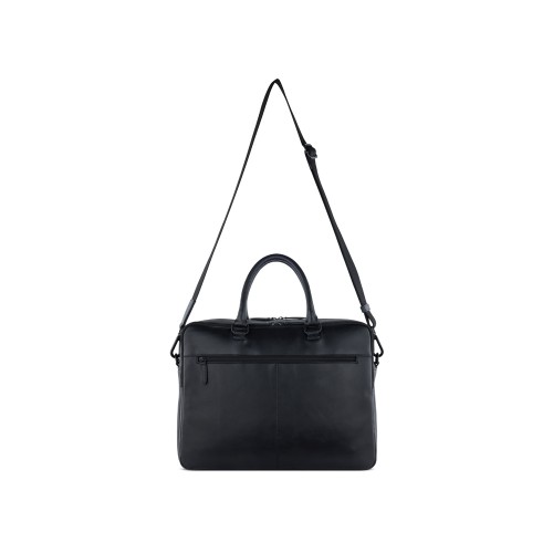 Портфель мужской BUGATTI КЛАРК | CLARK, чёрный, воловья кожа/полиэстер, 40х9,5х29 см, 10 л