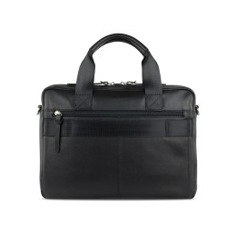 Портфель мужской BUGATTI КОМЕТА | COMET, чёрный, воловья кожа/полиэстер, 37х6х27 см
