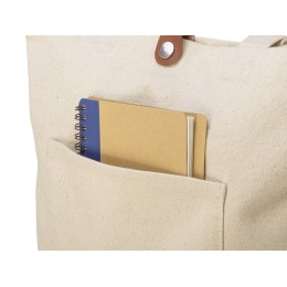 Сумка Clip из хлопка 340 г/м2 с застежкой из экокожи, натуральный