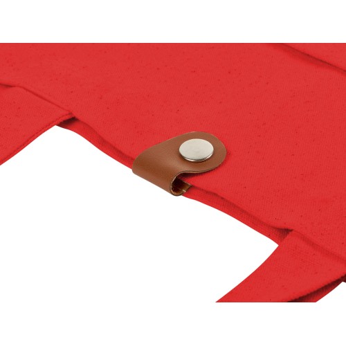 Сумка Clip из хлопка 340 г/м2 с застежкой из экокожи, красный