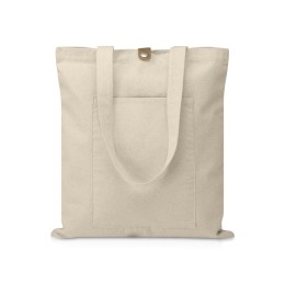 Сумка Clip из хлопка 340 г/м2 с застежкой из экокожи, натуральный