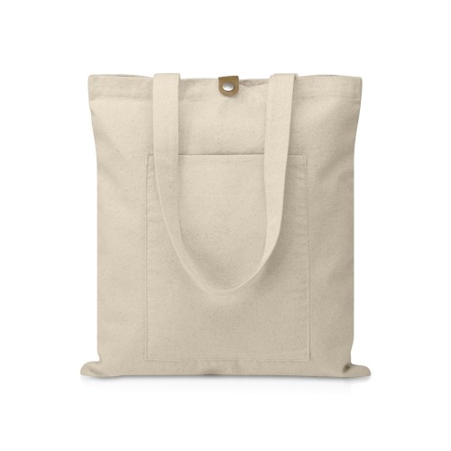 Сумка Clip из хлопка 340 г/м2 с застежкой из экокожи, натуральный