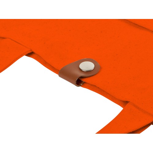 Сумка Clip из хлопка 340 г/м2 с застежкой из экокожи, оранжевый