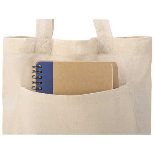 Сумка Clip из хлопка 340 г/м2 с застежкой из экокожи, натуральный