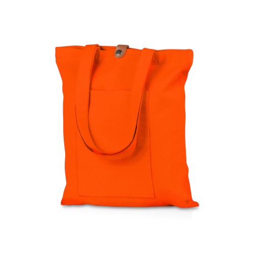 Сумка Clip из хлопка 340 г/м2 с застежкой из экокожи, оранжевый