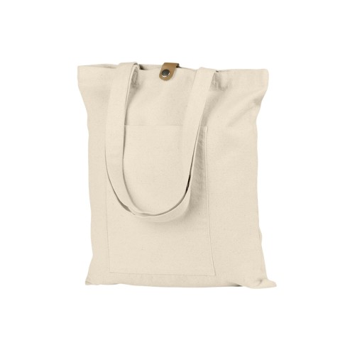 Сумка Clip из хлопка 340 г/м2 с застежкой из экокожи, натуральный