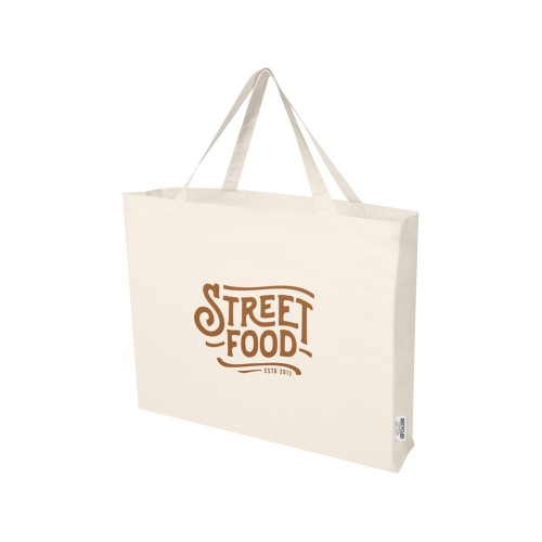 Odessa большая эко-сумка из переработанного хлопка, сертифицированного согласно GRS, плотностью 220 г/м² - Натуральный