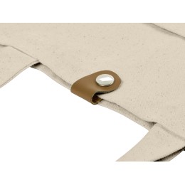 Сумка Clip из хлопка 340 г/м2 с застежкой из экокожи, натуральный