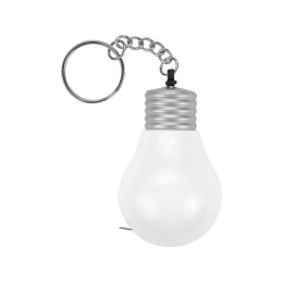 Брелок-рулетка для ключей "Лампочка", белый/серебристый