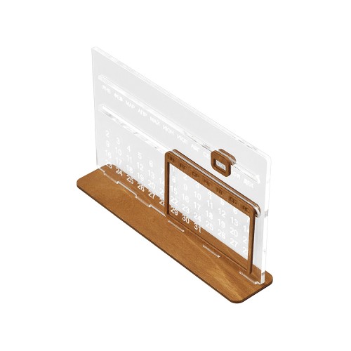 Вечный календарь Evermore 210х127 мм: фанера 3 мм, орг стекло 4 мм, упаковка в плотный крафт конверт