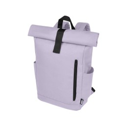 Рюкзак Байрон 15,6" объемом 18 л со скручиваемым верхом, изготовленный из переработанного ПЭТ по стандарту GRS, лиловый