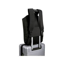 Рюкзак Luma для ноутбука с диагональю экрана 15 дюймов с защитой от кражи объемом 10 л из материала, переработанного по стандарту GRS - сплошной черный