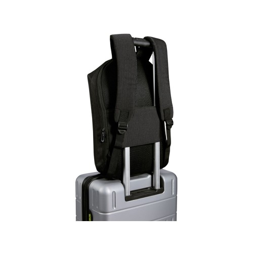 Рюкзак Luma для ноутбука с диагональю экрана 15 дюймов с защитой от кражи объемом 10 л из материала, переработанного по стандарту GRS - сплошной черный