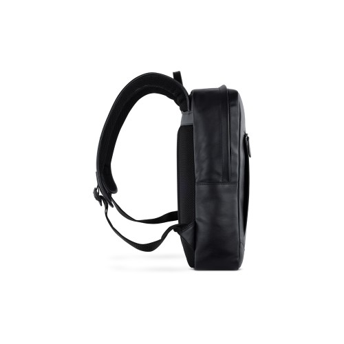 Рюкзак мужской BUGATTI КЛАРК | CLARK, чёрный, воловья кожа/полиэстер, 30х10х40 см, 12 л