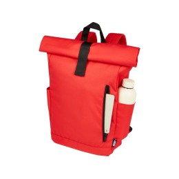 Рюкзак Byron 15,6" объемом 18 л со скручиваемым верхом, изготовленный из переработанного ПЭТ по стандарту GRS, красный
