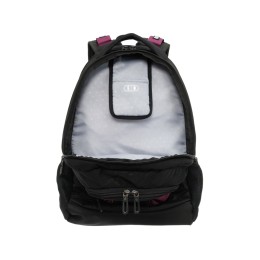 Рюкзак TORBER ПРОРЫВ с отделением для ноутбука 15", чёрный/бордовый, полиэстер 600D, 35x20x47 см, 33л