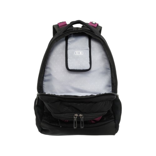 Рюкзак TORBER ПРОРЫВ с отделением для ноутбука 15", чёрный/бордовый, полиэстер 600D, 35x20x47 см, 33л