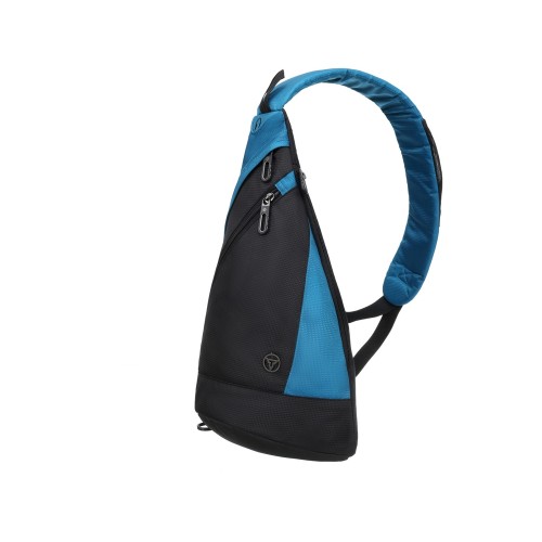 Рюкзак TORBER с одним плечевым ремнем, черный/синий, полиэстер/добби, 25x15x45 см, 7 л