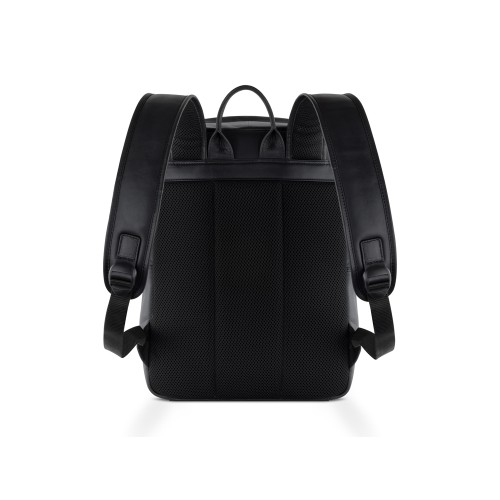 Рюкзак мужской BUGATTI КЛАРК | CLARK, чёрный, воловья кожа/полиэстер, 30х10х40 см, 12 л