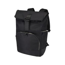 Рюкзак Rhine 15” GRS со сворачивающимся верхом на 18 л из материала, переработанного по стандарту GRS, сплошной черный