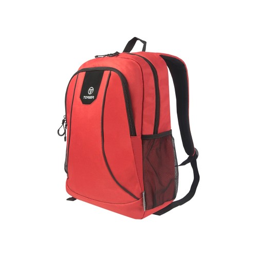 Рюкзак TORBER РАКЕТА с отделением для ноутбука 15,6", красный, полиэстер 600D, 46 х 30 x 13 см