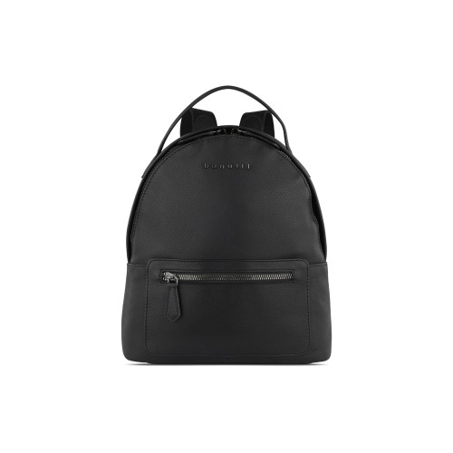 Рюкзак женский BUGATTI БЕЛЛА | BELLA, чёрный, воловья кожа/полиэстер, 24,5х12х27 см